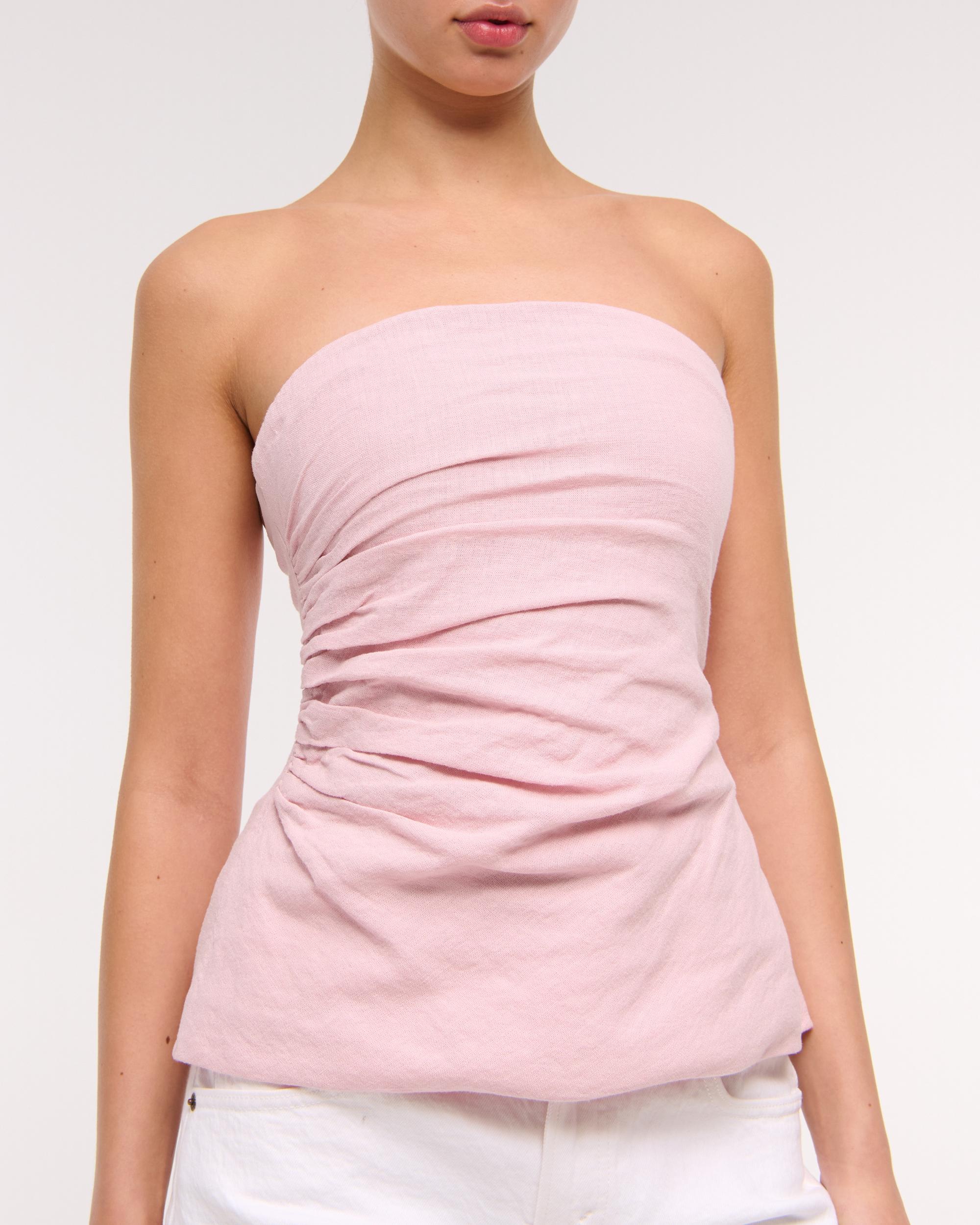 Linen-Blend Tube Top Product Image