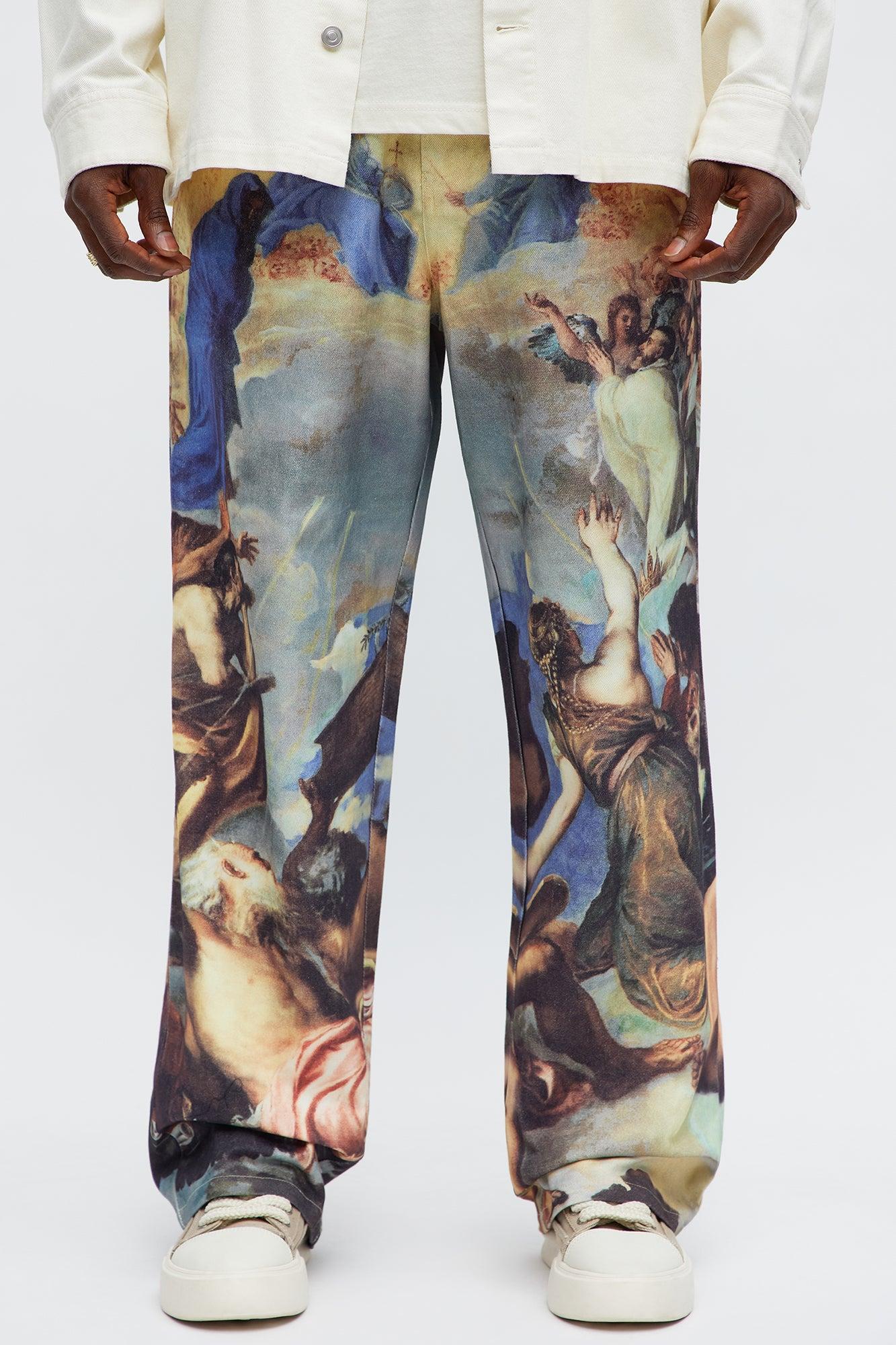 Baggy In The Heavens Printed Pants - Multi Color Male Product Image