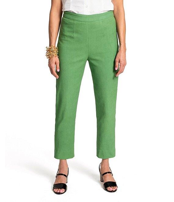 FRANCES VALENTINE Lucy Stretch Woven High Rise Slim Leg Trouser Pants Product Image