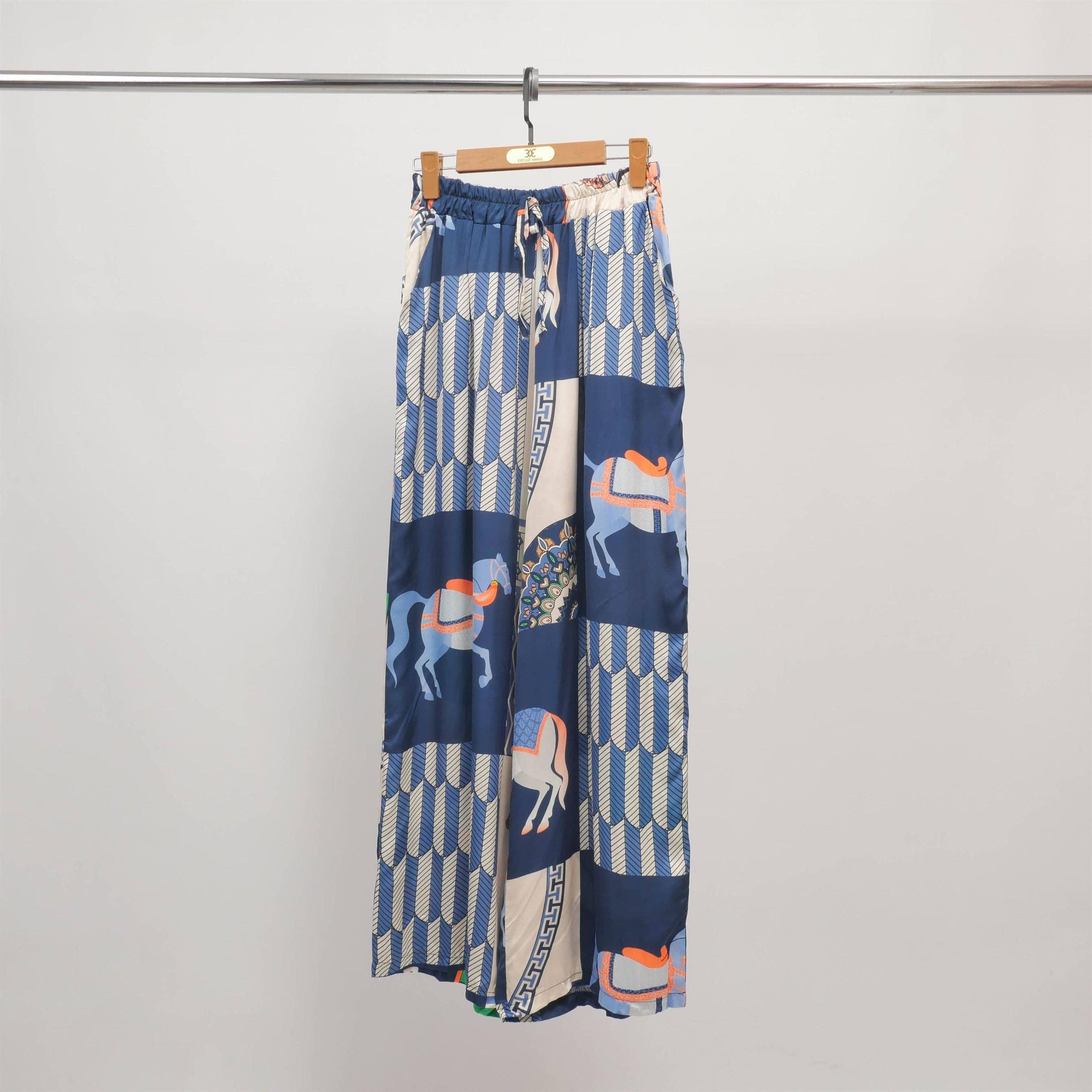 Wide Leg Pants - Orange, Navy, Black Product Image