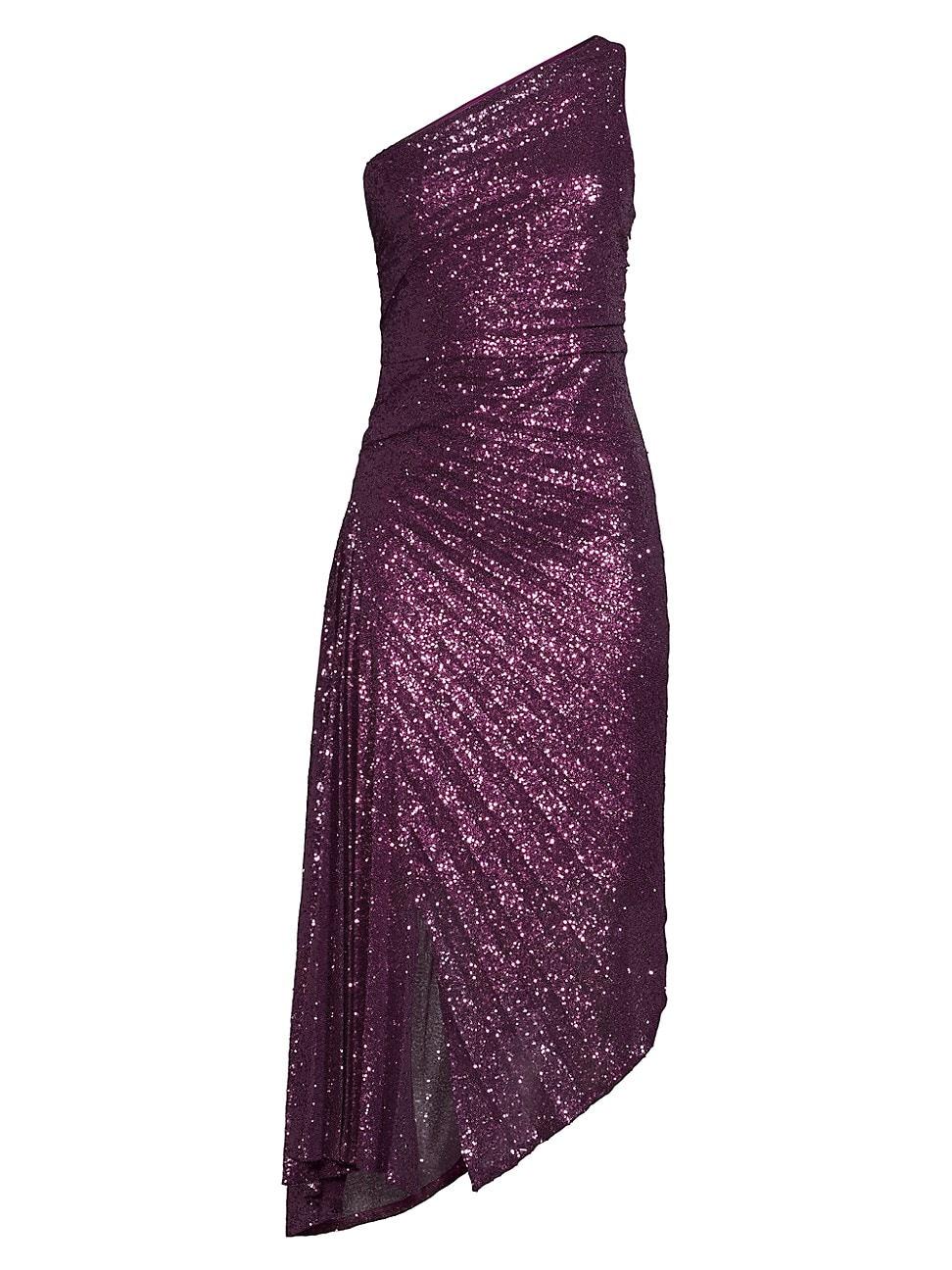 Womens Ava Asymmetric Sequin Dress Product Image