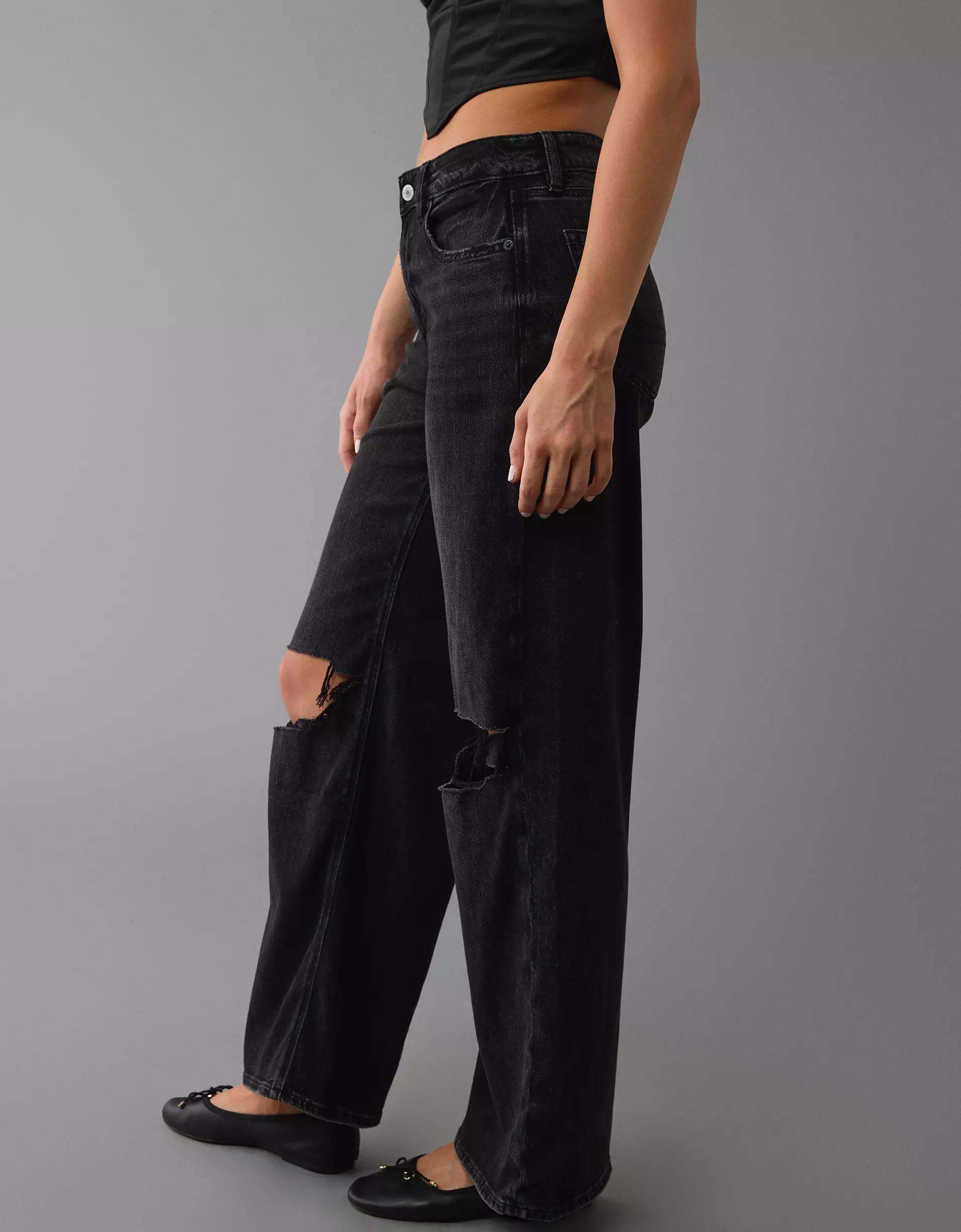 AE Dreamy Drape Stretch Super High-Waisted Baggy Wide-Leg Jean Product Image