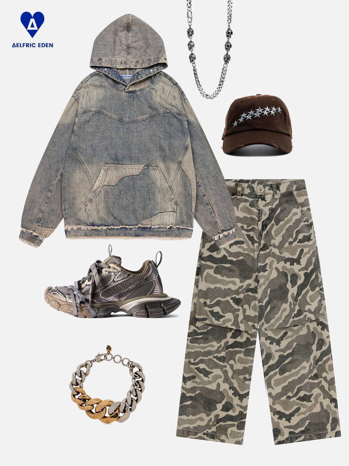 Aelfric Eden Pleated Camo Jeans Product Image