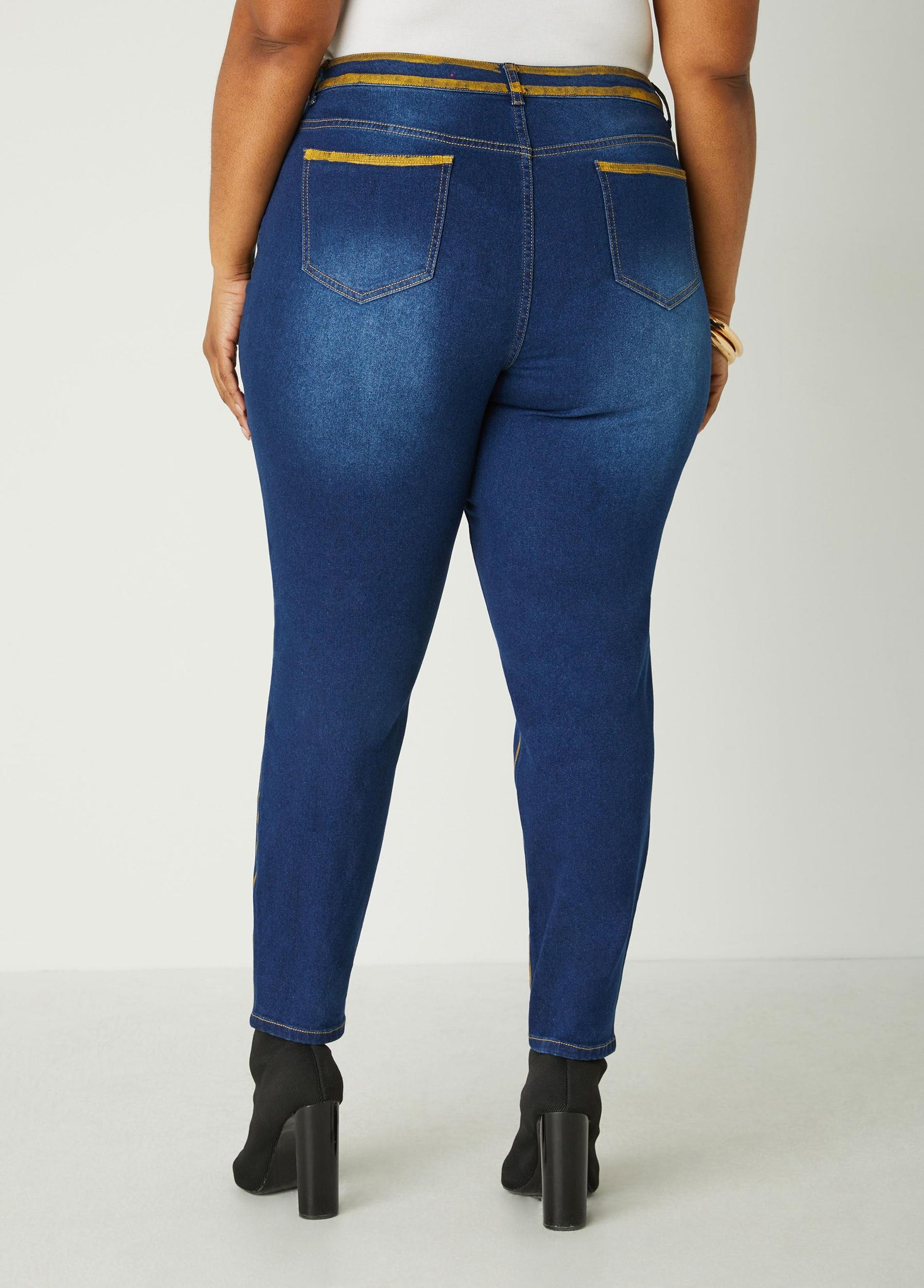 Painted Distressed Skinny Jeans Product Image