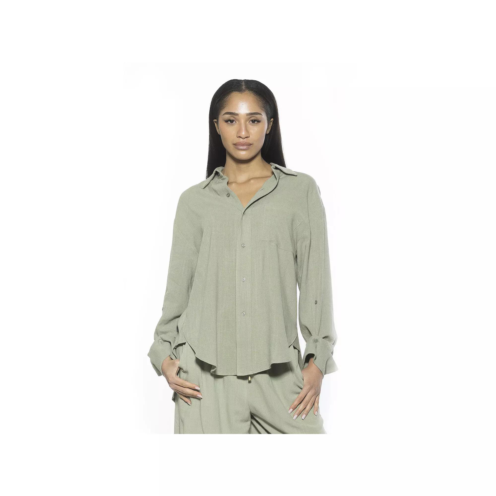 Womens ALEXIA ADMOR Amber Boyfriend Fit Button Down Shirt, Women's,  Product Image