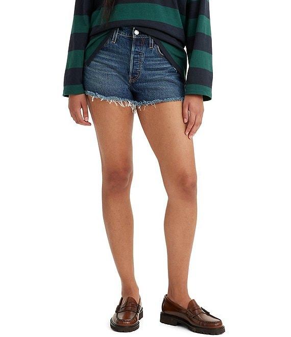 Levi's® 501 High Rise Frayed Hem Denim Shorts Product Image