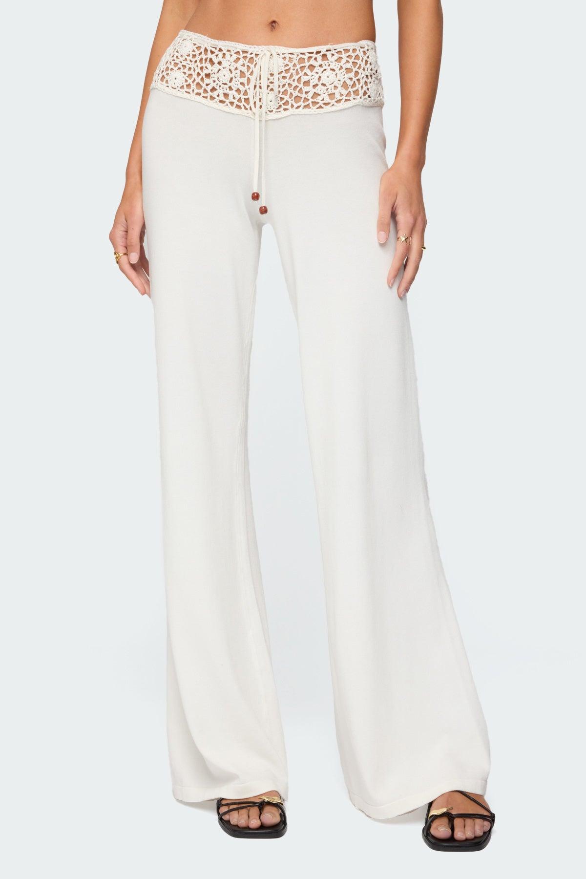 Kirsty Crochet Waist Knit Pants Product Image