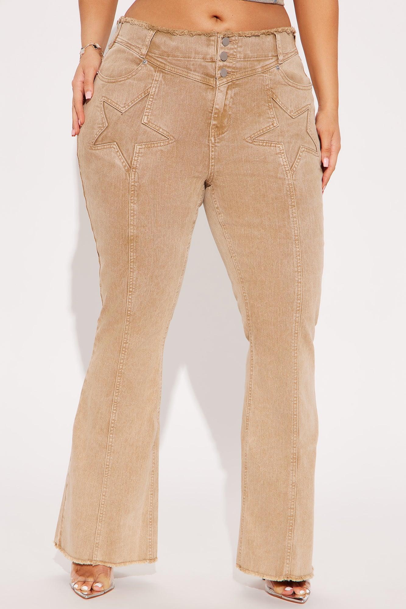 Brighten Your Day Flare Pant - Khaki Product Image