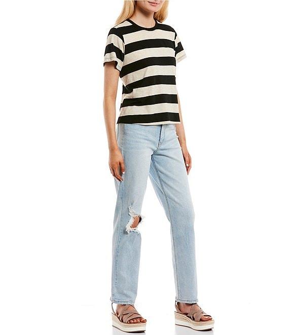 Copper Key Stripe Short Sleeve Boxy T-Shirt Product Image
