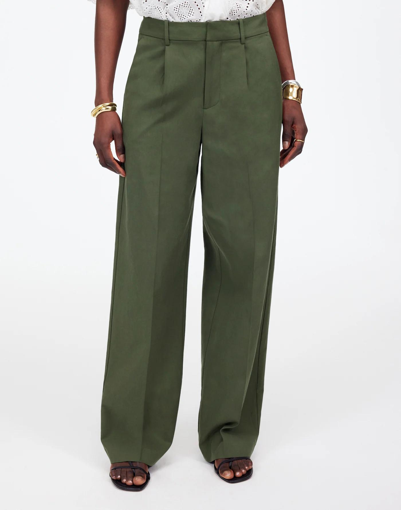 Petite Slouchy Straight Pants in Drapey Twill Product Image