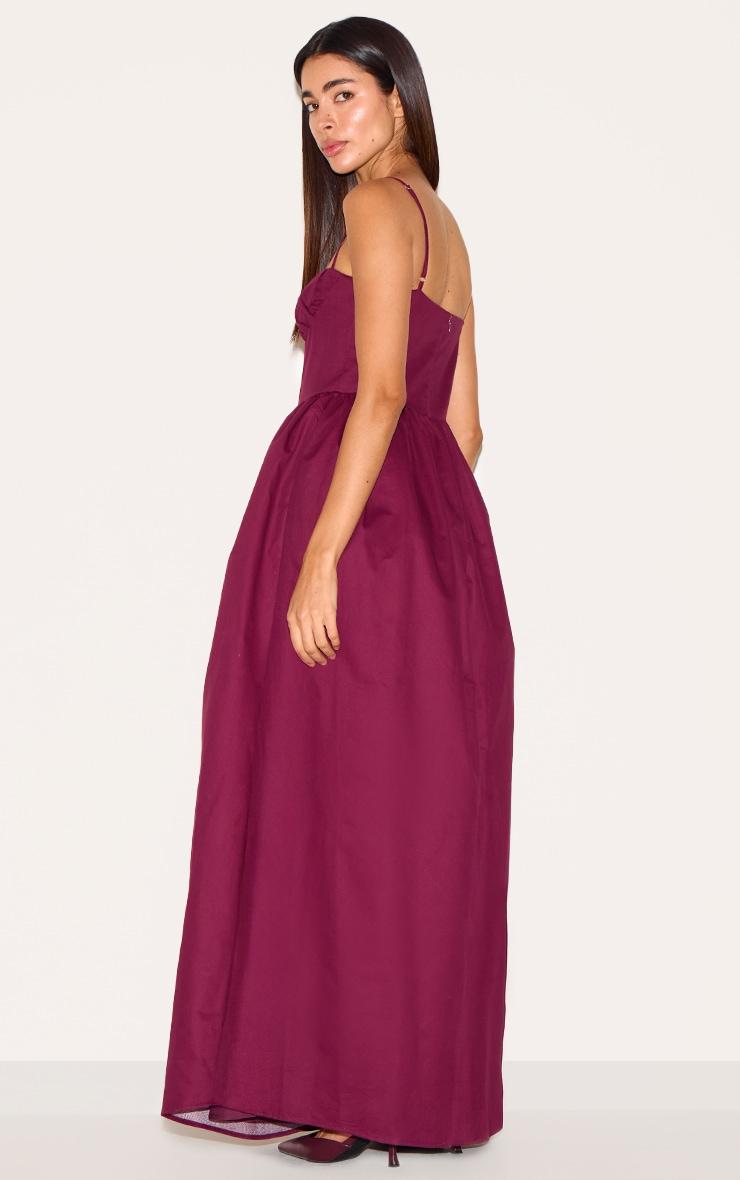 Plum Premium Ruched Corset Detail Wide Leg Jumpsuit Product Image