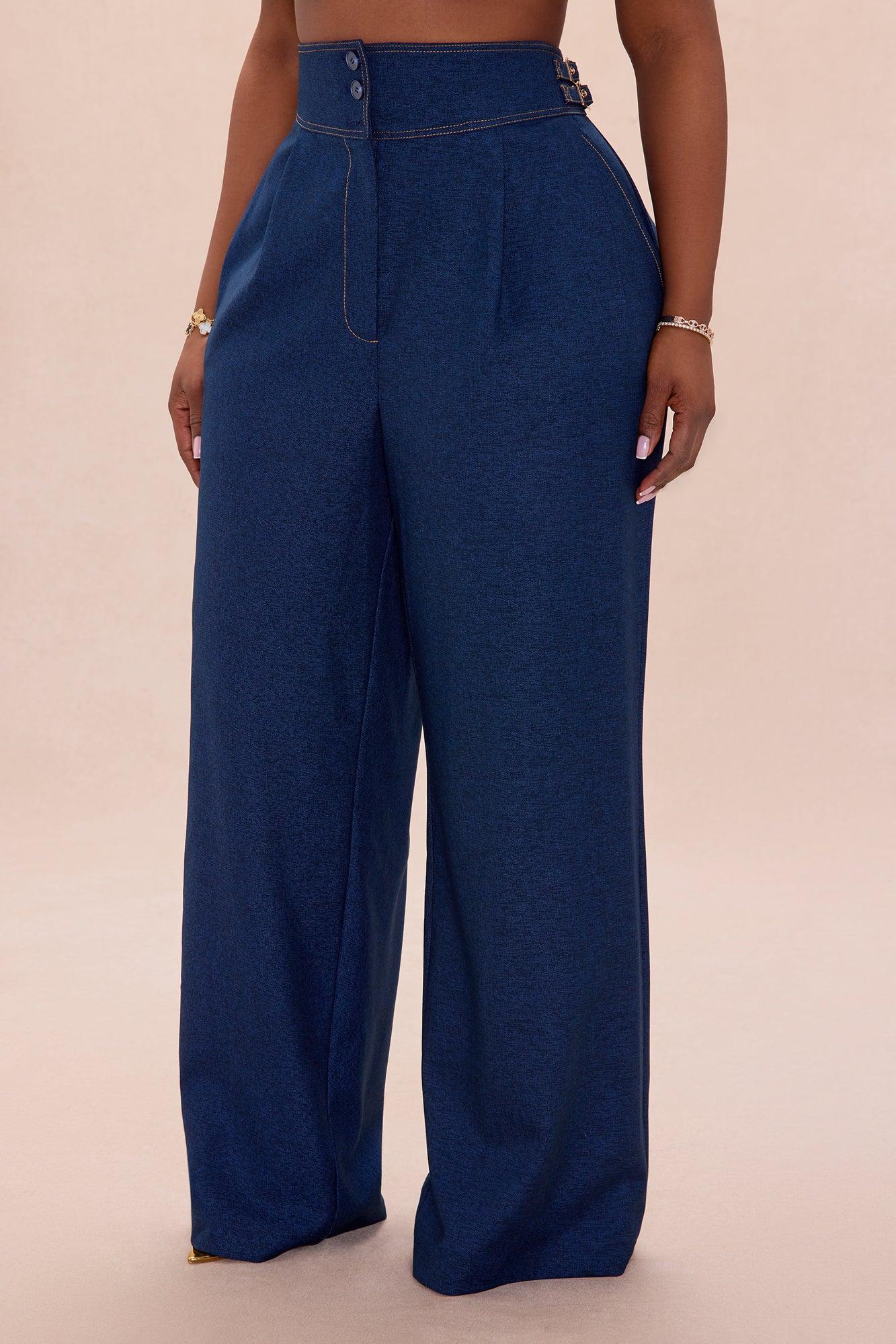 Portia Wide Leg Pant - Denim Female Product Image