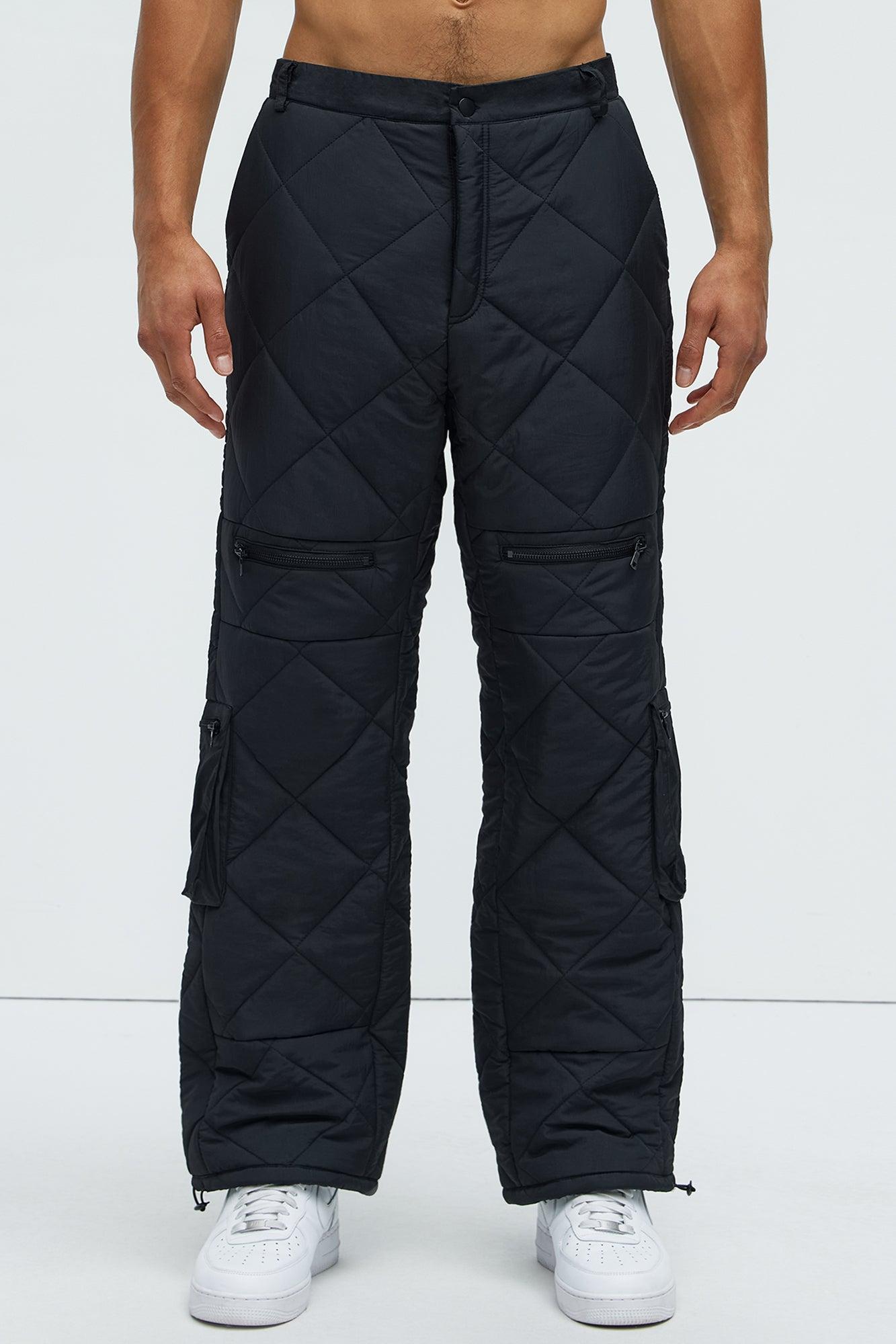 Dayton Straight Quilted Cargo Pants - Black Product Image