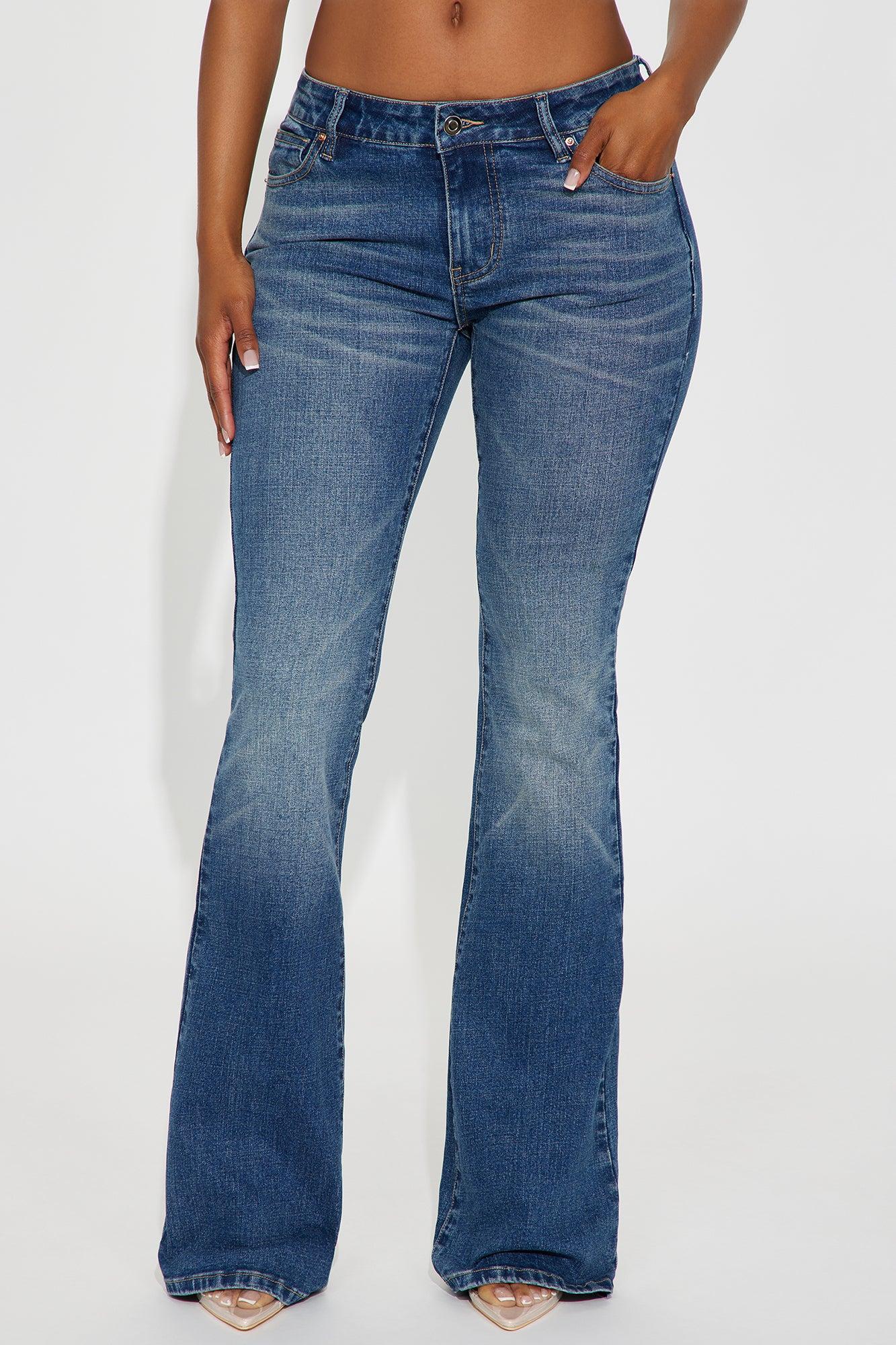 Forever Stretch Low Rise Flare Jeans - Dark Wash Female Product Image