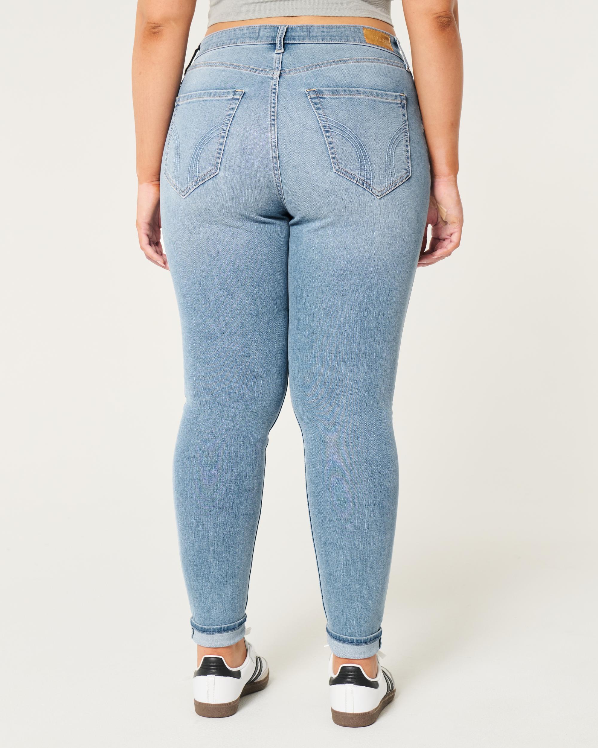 Curvy High-Rise Medium Wash Super Skinny Jeans Product Image