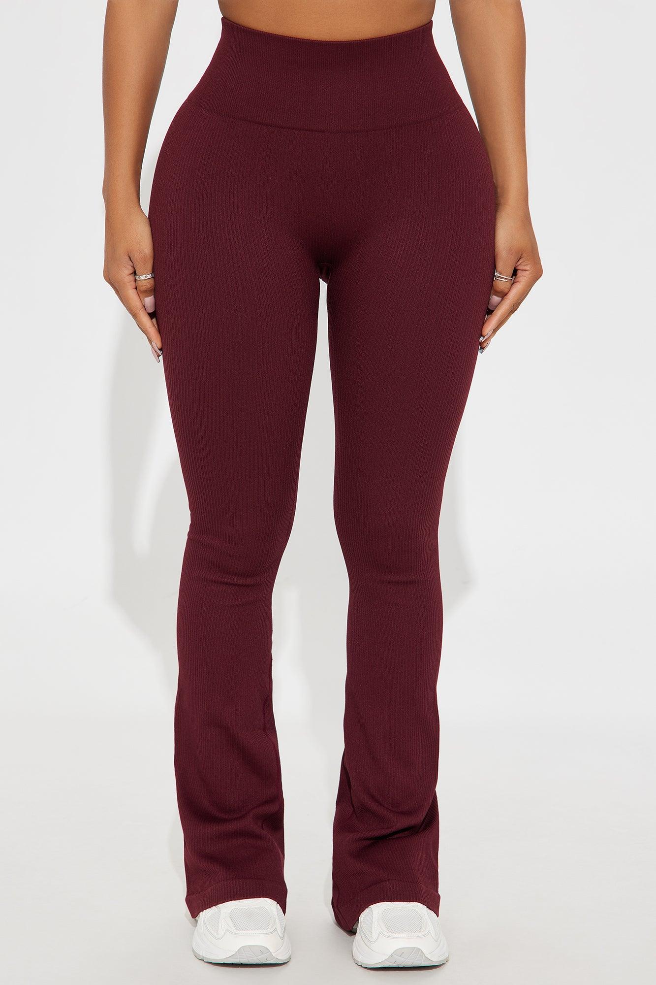 Beach Body Effortless Seamless Active Yoga Pant - Burgundy Female Product Image