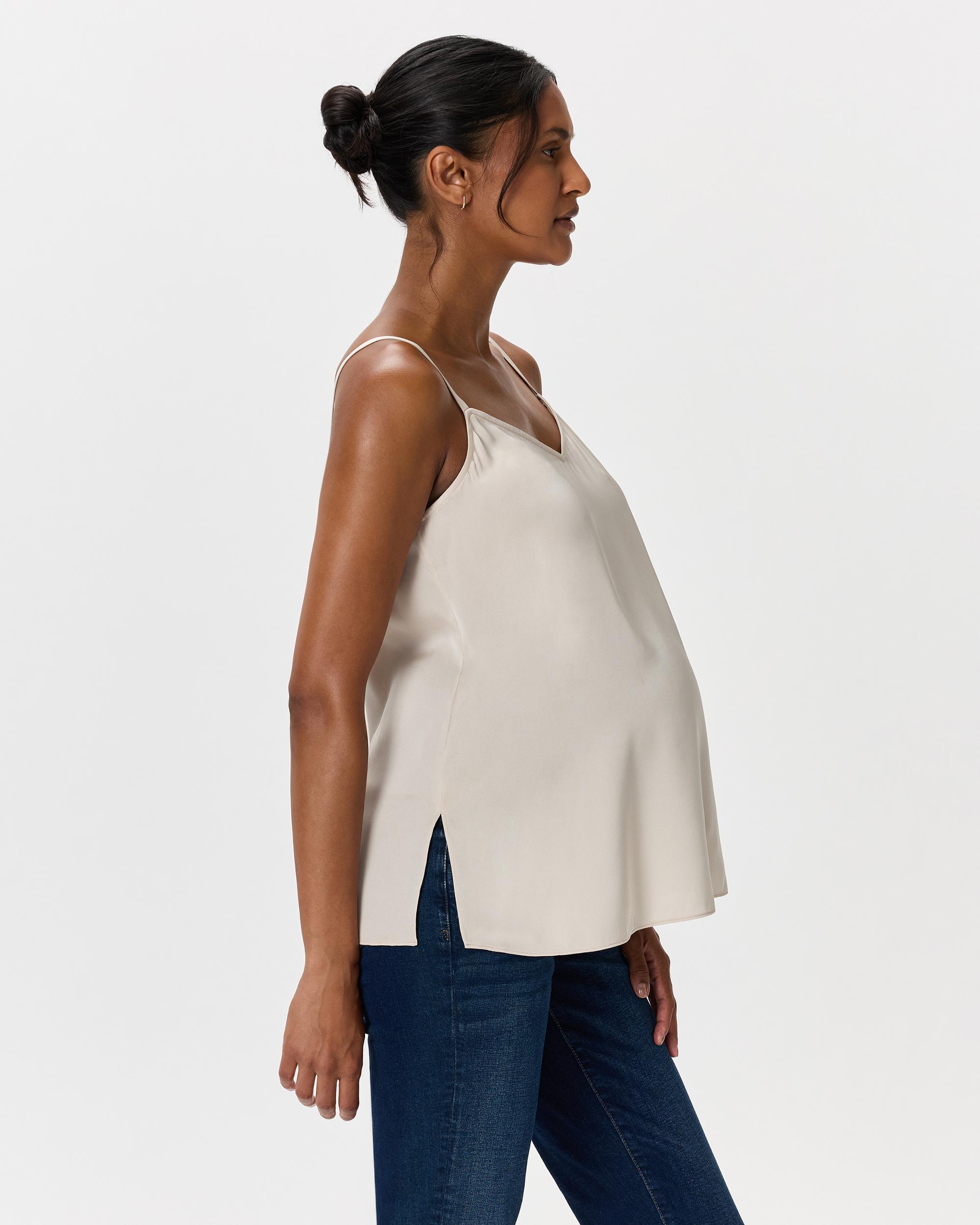 Quince | Women's Washable Stretch Silk V-Neck Maternity Cami Mulberry Silk Product Image