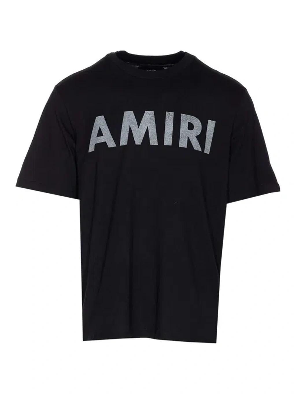AMIRI Black Cotton T-shirt With Bold Logo Statement Product Image
