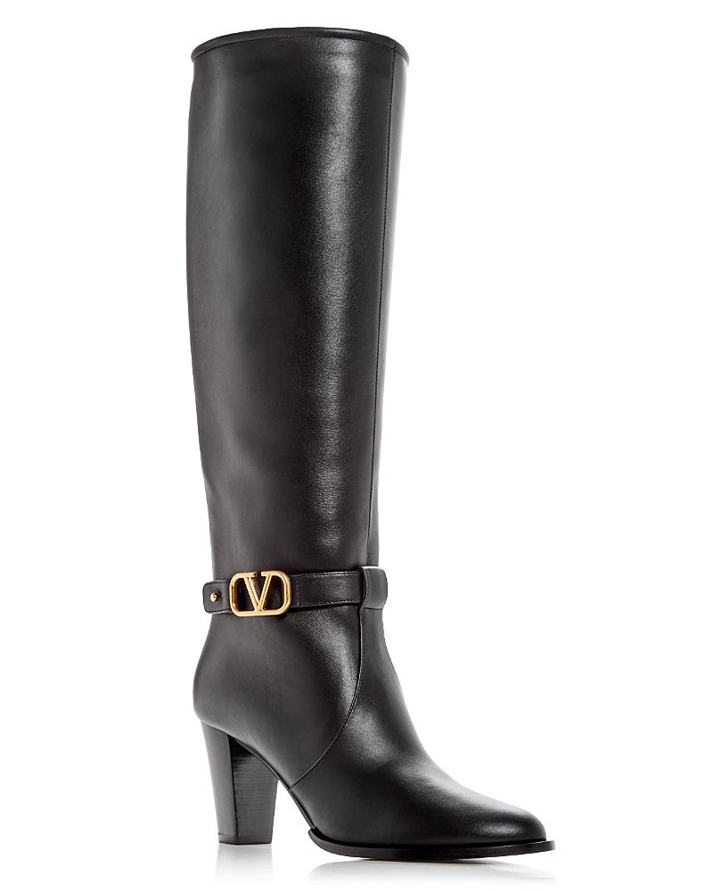 Womens VLogo 75MM Signature Calfskin Boots Product Image