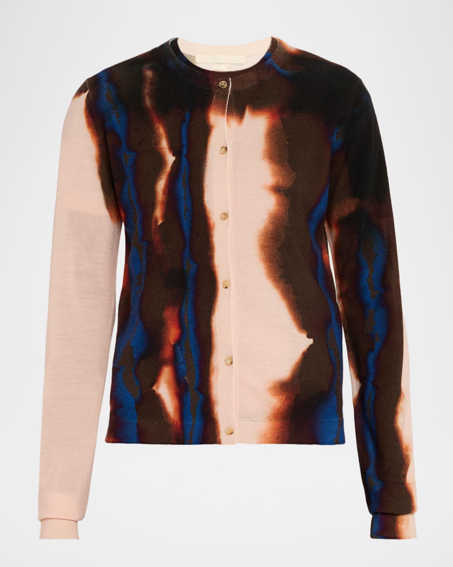 Burned Striped Wool Cardigan Product Image