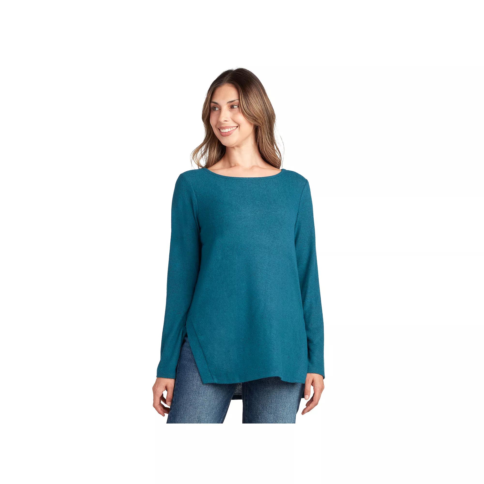 Womens AGB Long Sleeve Split Hem Tunic Pink Product Image