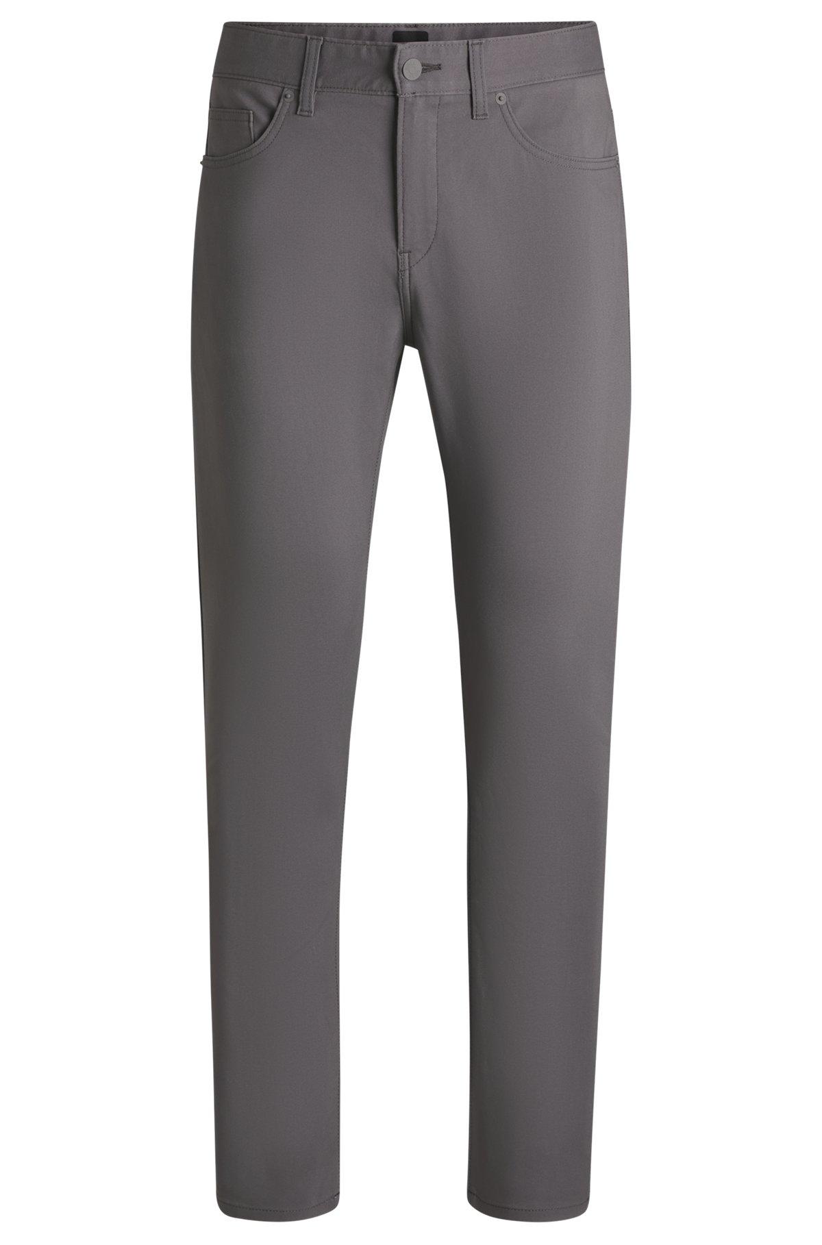 BOSS - Slim-fit trousers in stretch cotton - Dark Grey Product Image