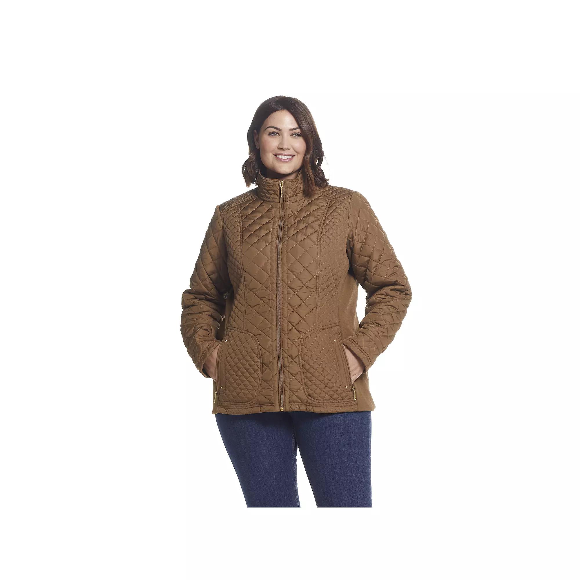 Plus Size Weathercast Quilted Moto Jacket, Womens Product Image