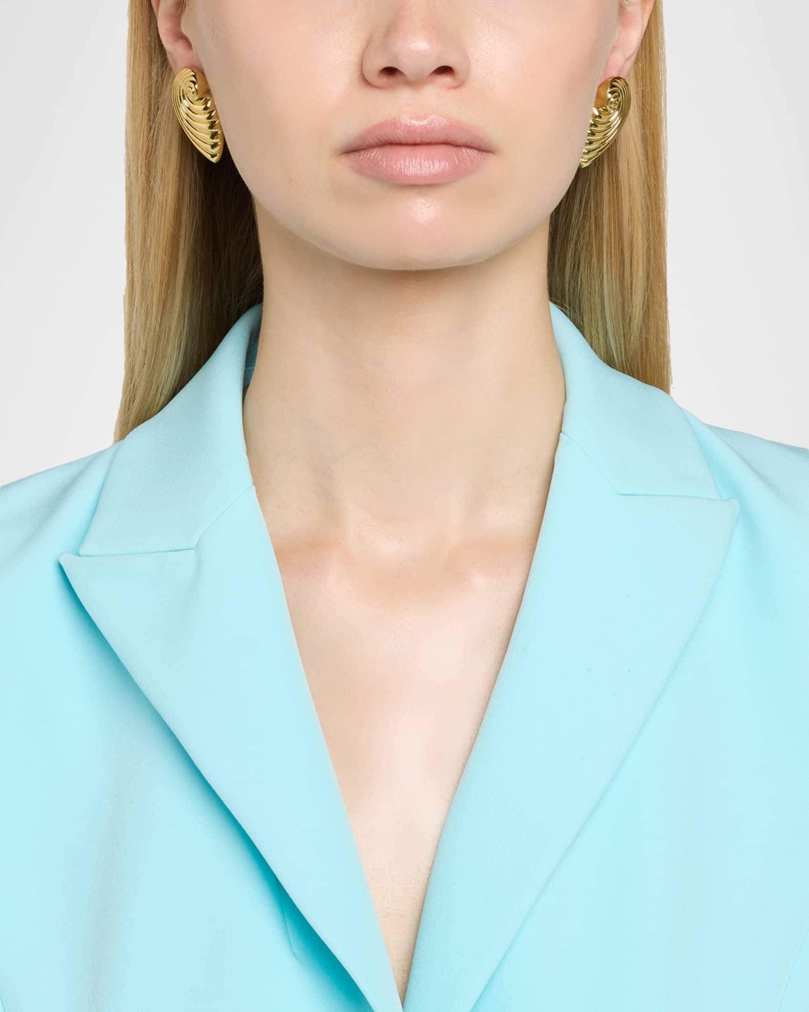 Ribbed Seashell Post Earrings Product Image