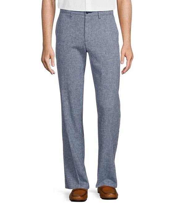 Roundtree & Yorke Andrew Fit Flat Front Linen Chino Pants Product Image