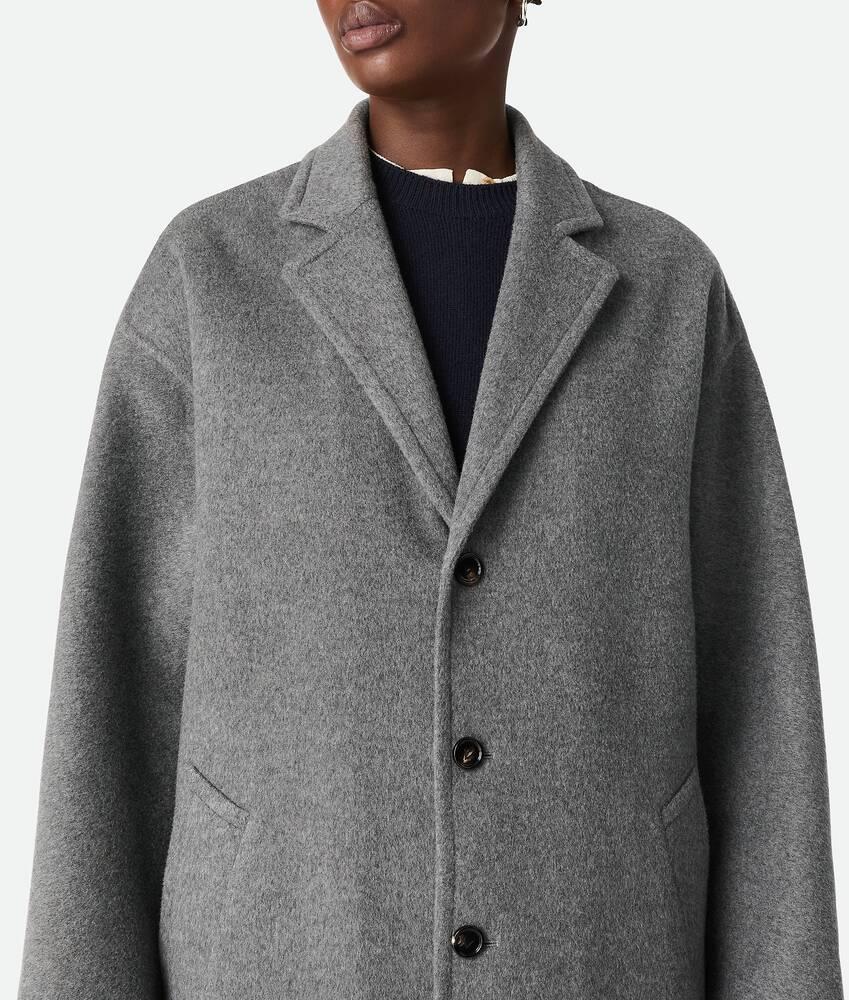 Women's Double Splitable Cashmere Coat in Grey melange Product Image