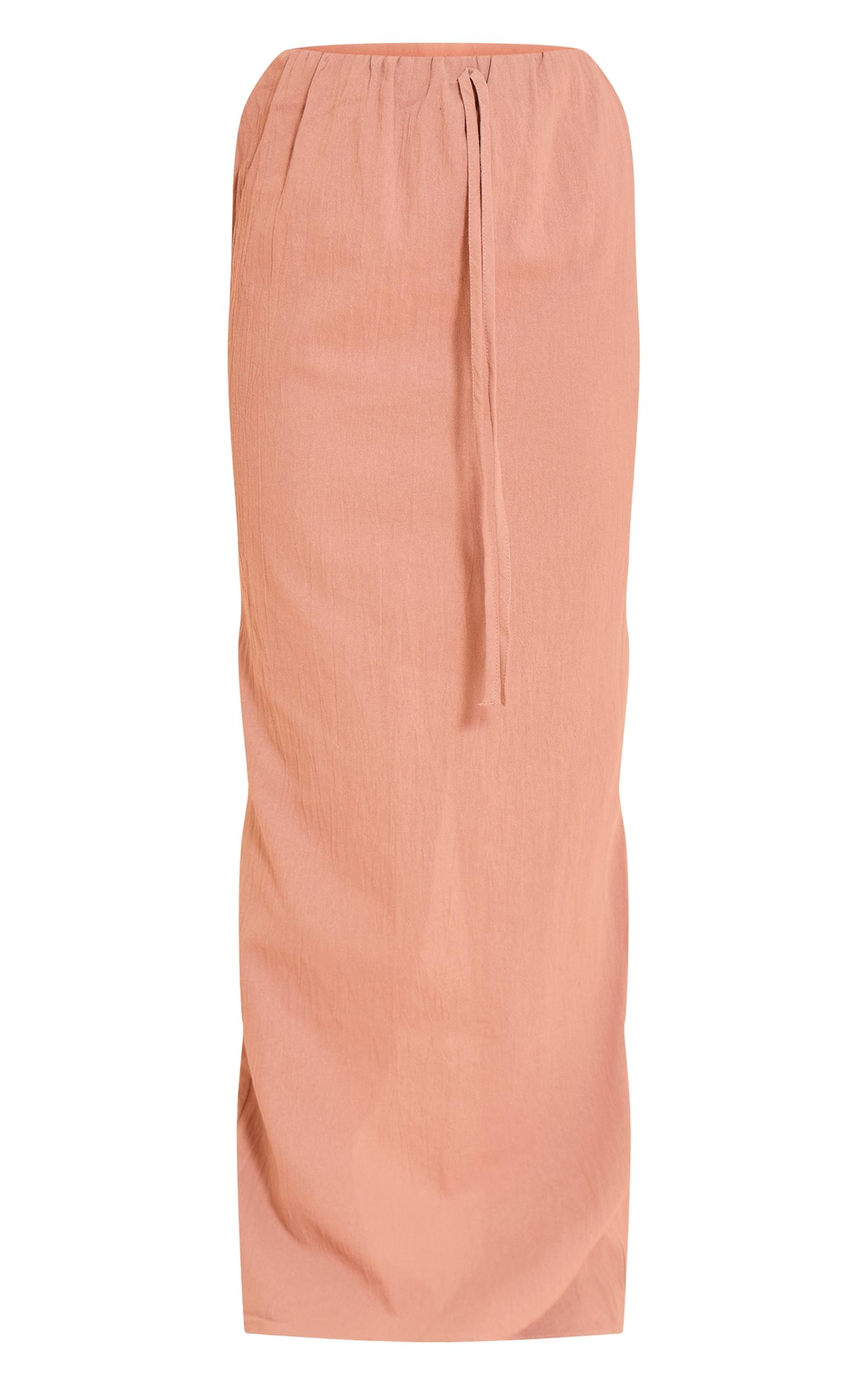 Petite Rust Linen Look Maxi Skirt Product Image