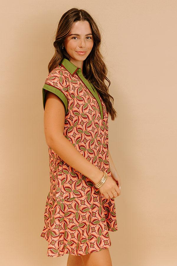 Cider Dreams Mini Dress in Olive Product Image