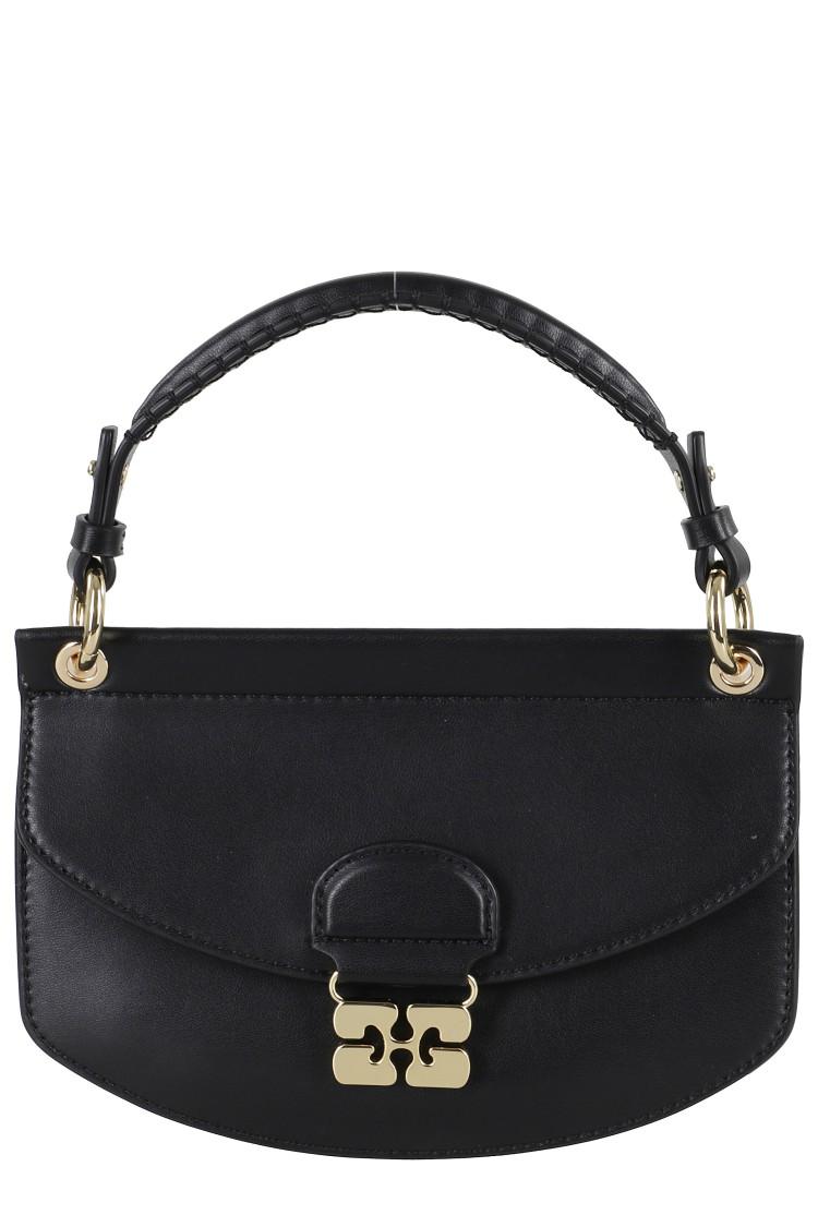 GANNI Womens Black Apo-g Mini Leather-blend Top-handle Bag Product Image