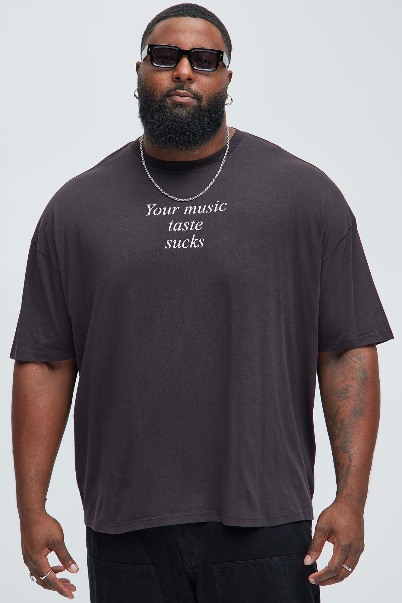 Your Music Taste Sucks Oversized Short Sleeve Tee - Black Product Image