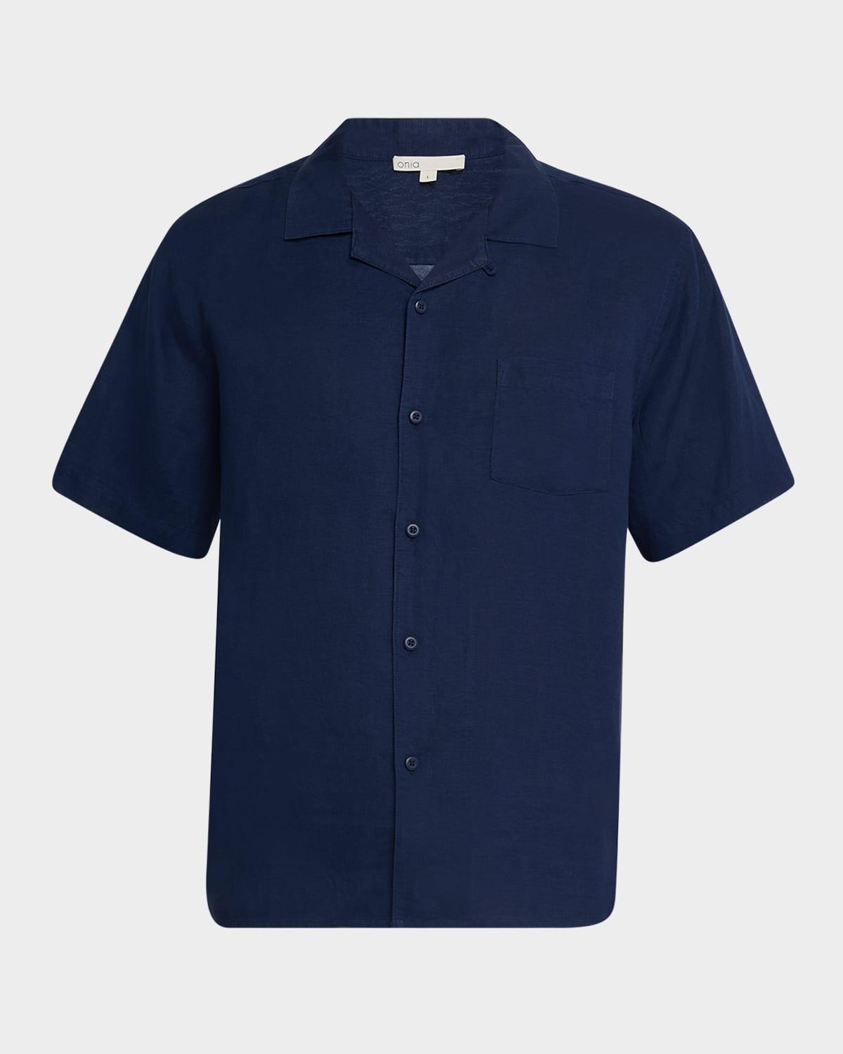 Mens Linen-Blend Camp Shirt Product Image