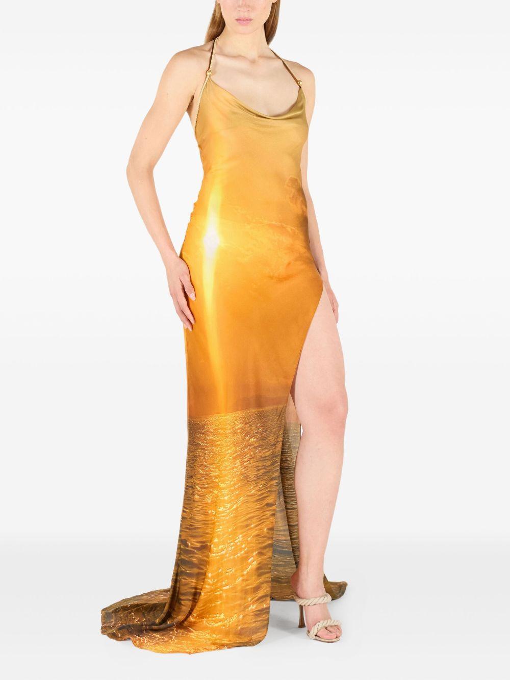sunset-print maxi dress Product Image