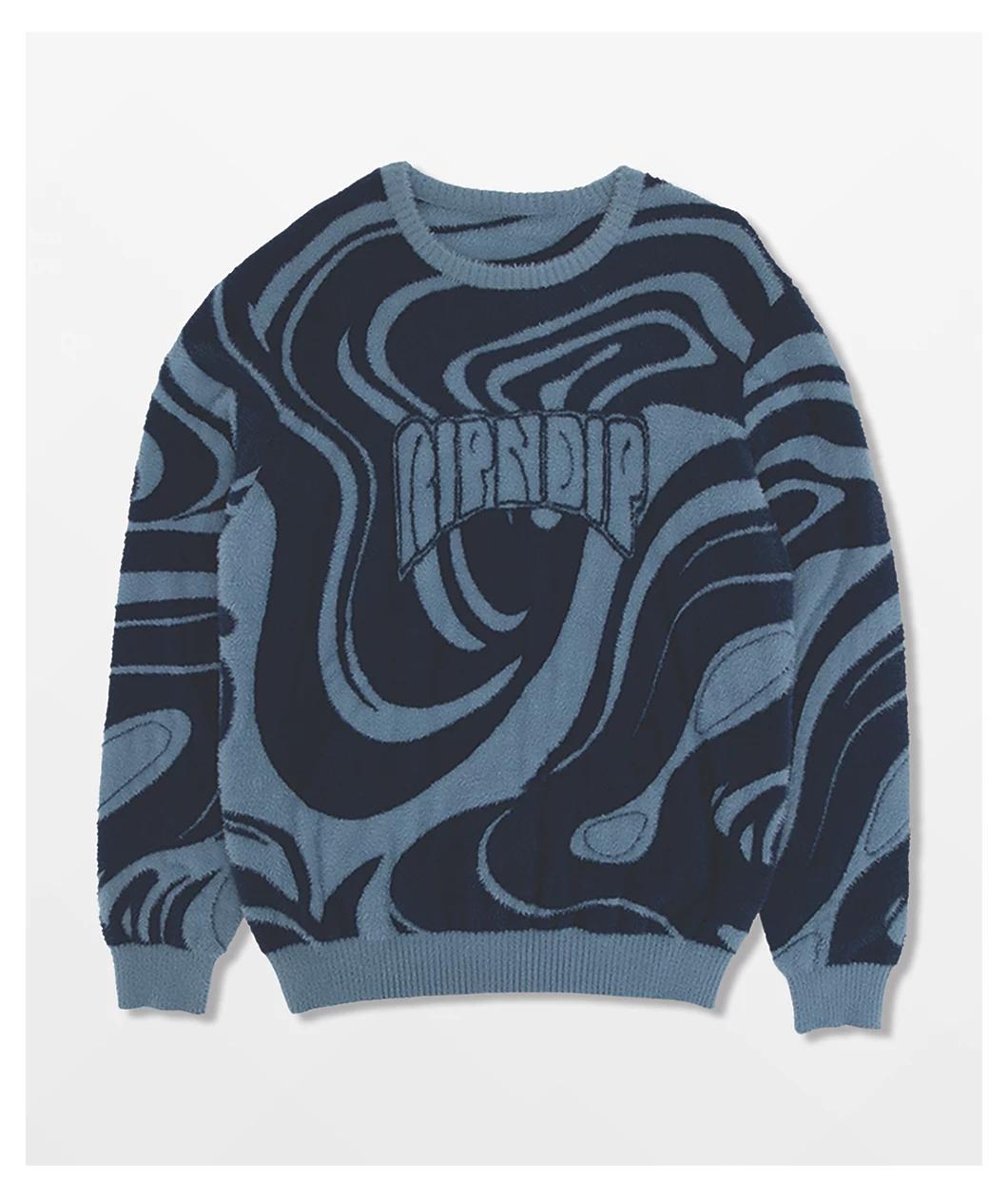 RIPNDIP Psychedelic Fuzzy Navy Sweater Product Image