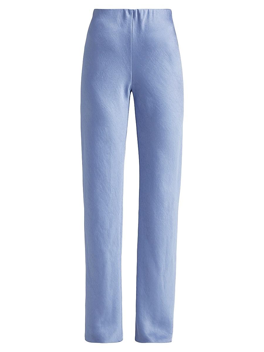 Womens Fluid Bias-Cut Satin High-Rise Trousers Product Image