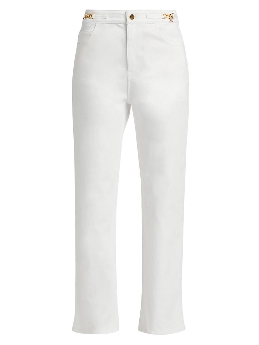 Womens June Hardware Mid-Rise Straight Jeans Product Image
