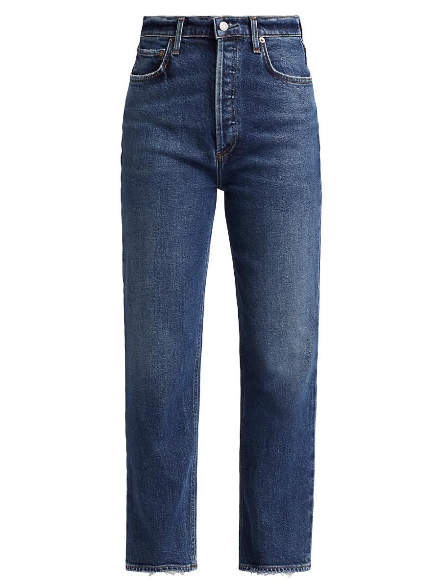 Womens High-Rise Cropped Straight Jeans Product Image