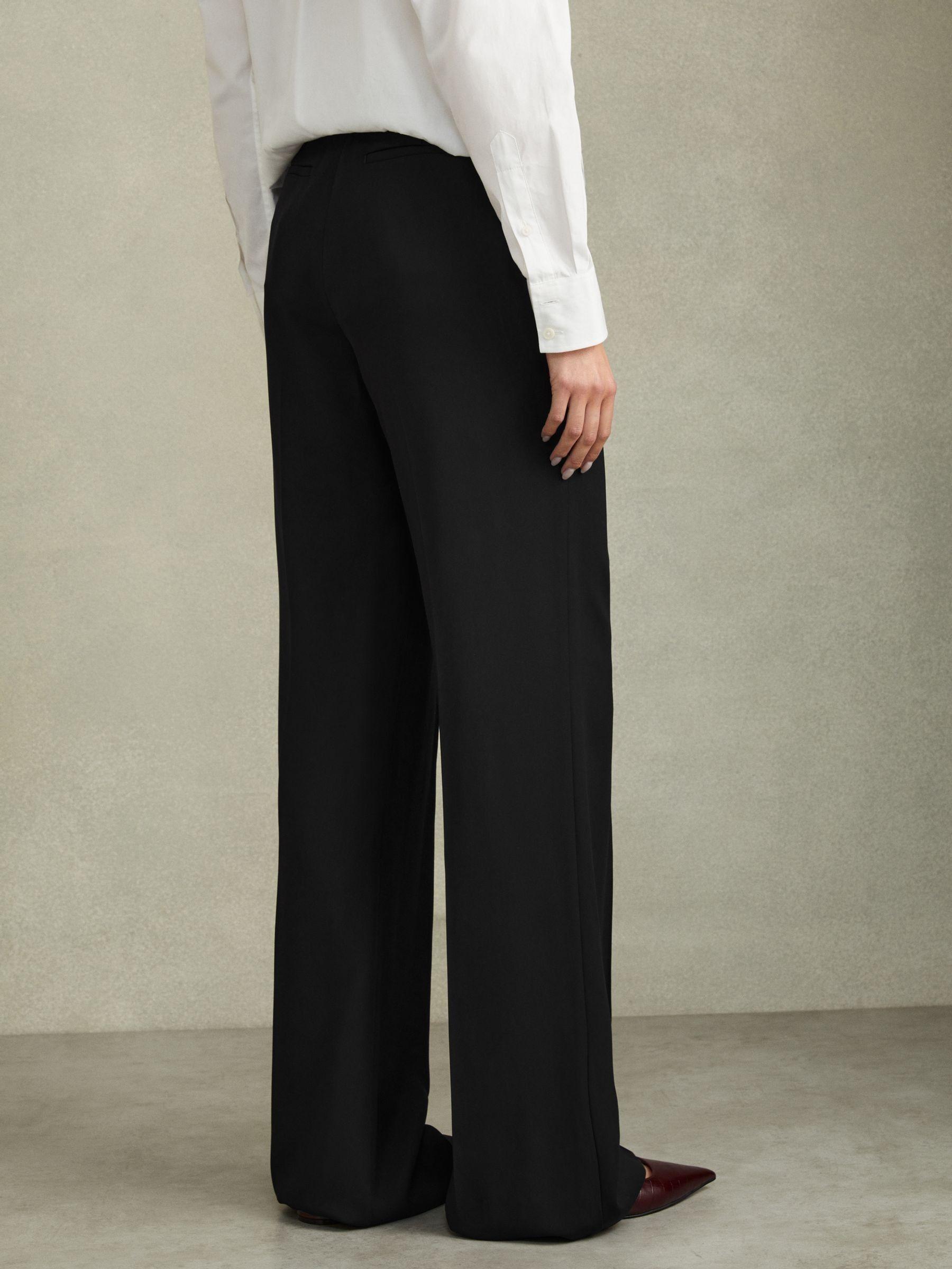Fluid Wide Leg Trousers in Black Product Image
