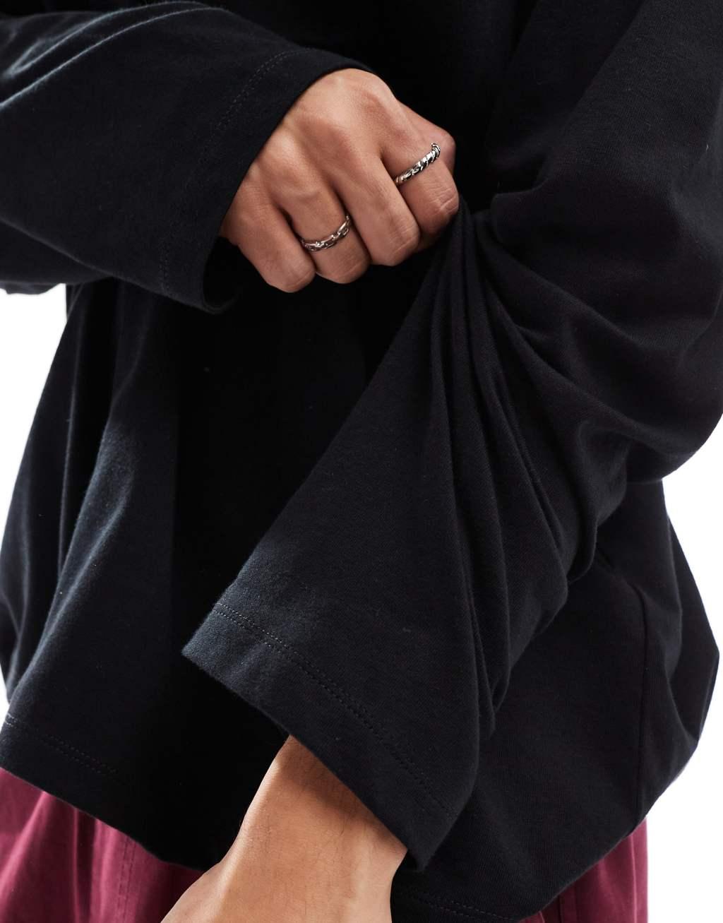 ASOS DESIGN essential oversized long sleeve T-shirt in black | ASOS Product Image