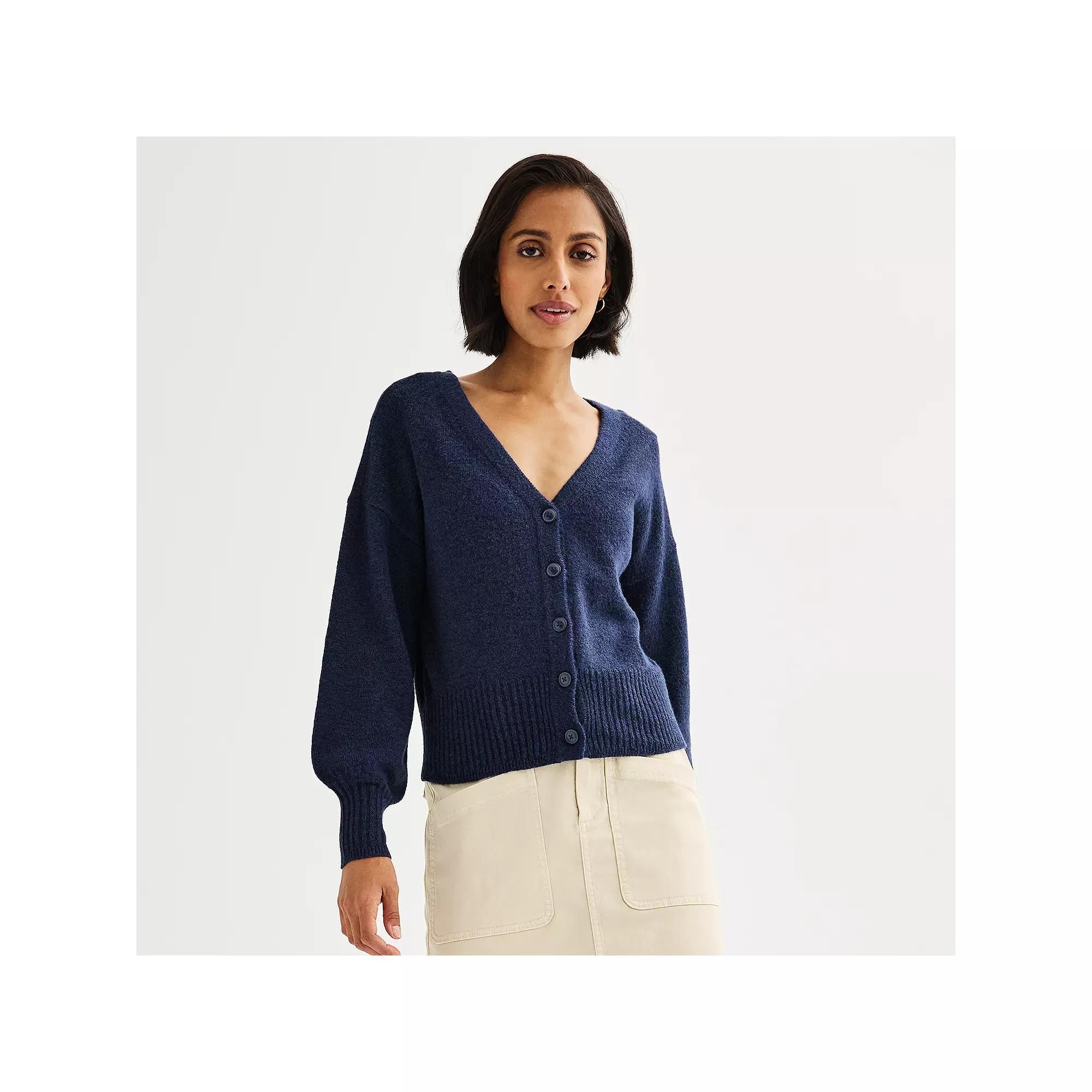 Women's Sonoma Goods For Life® Button Front Cardigan, Size: XXL, Velocity Blue Product Image