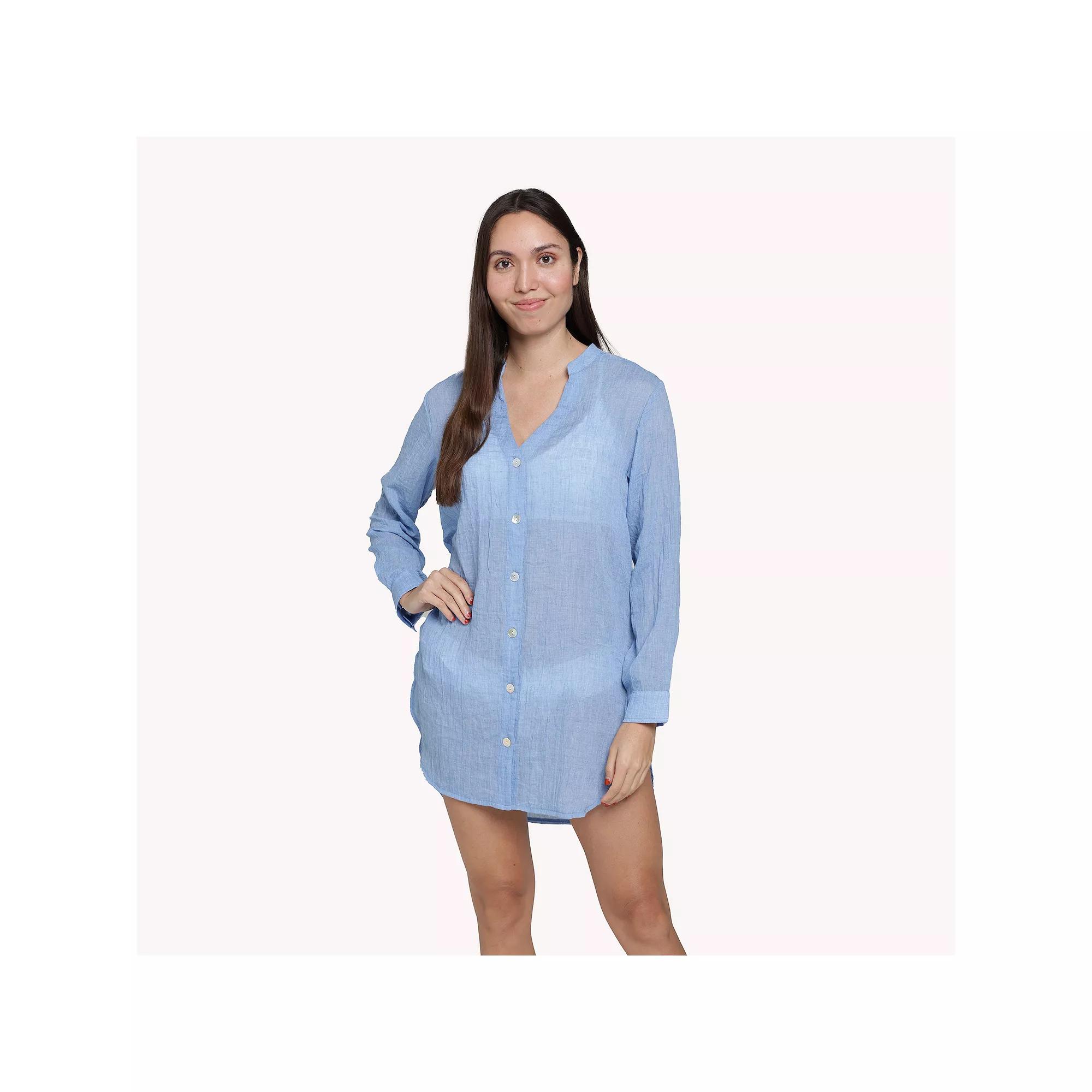 Womens Portocruz Oversized Button-Front Shirt Swim Cover Product Image