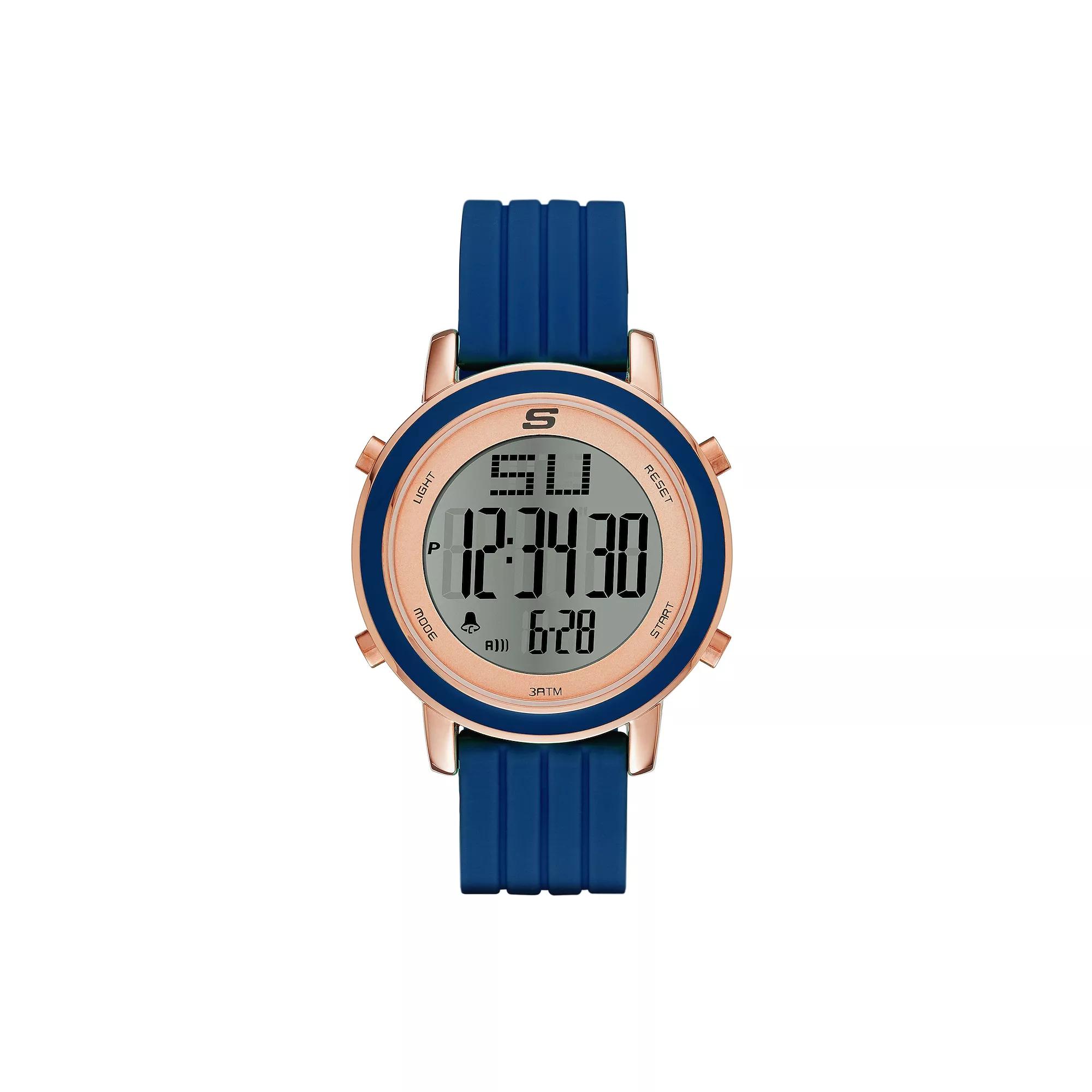 Skechers Womens Westport Silicone Strap Chronograph Watch Blue Product Image