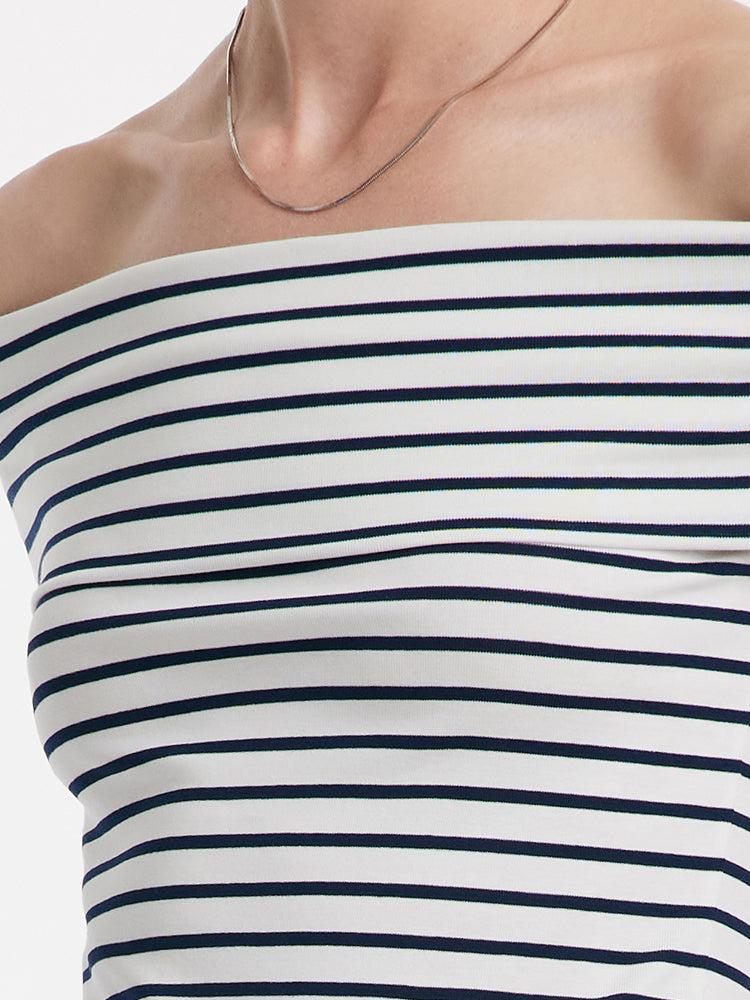 Off Shoulder Striped Slim Top Product Image