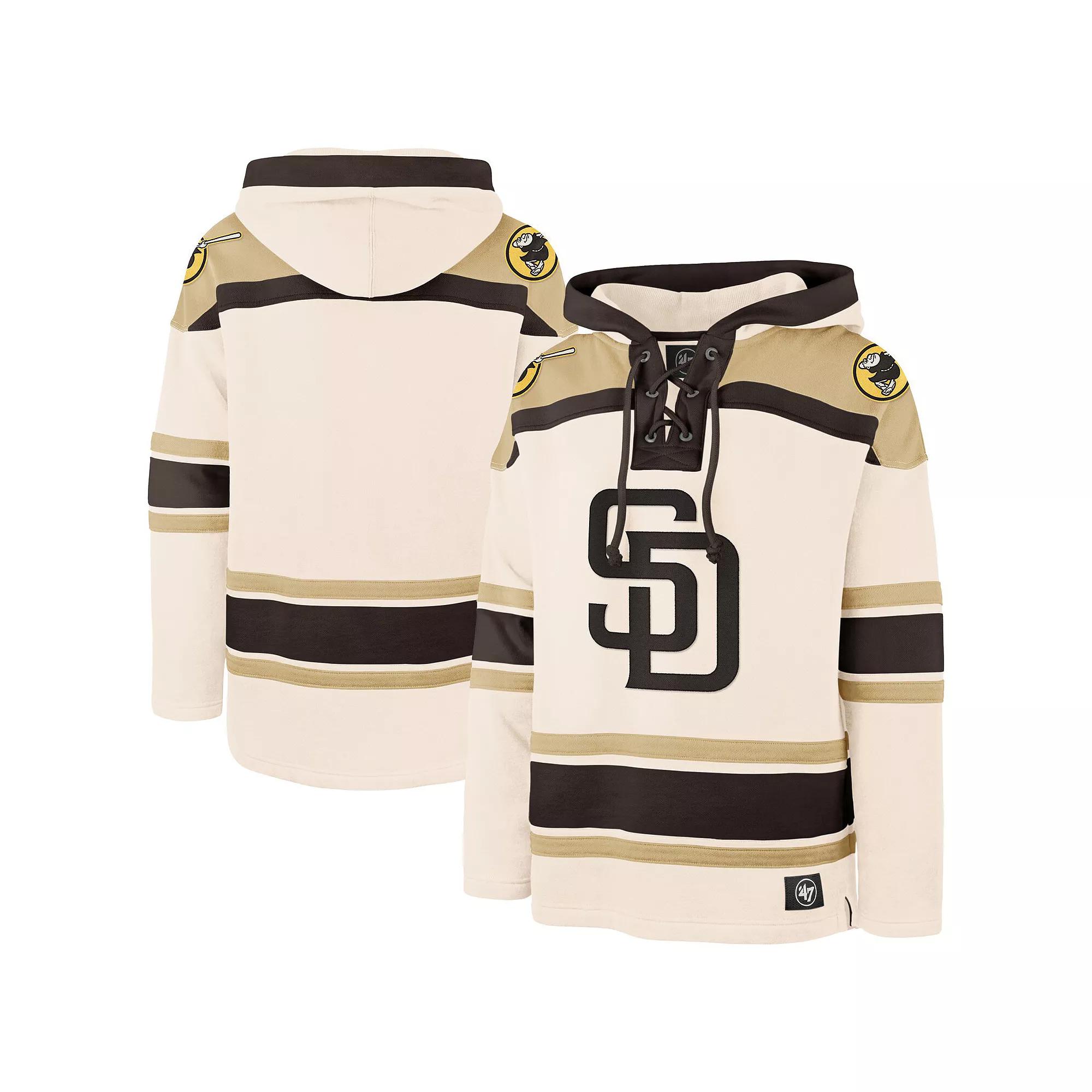 Men's '47 Cream San Diego Padres Superior Lacer Pullover Hoodie,  Product Image