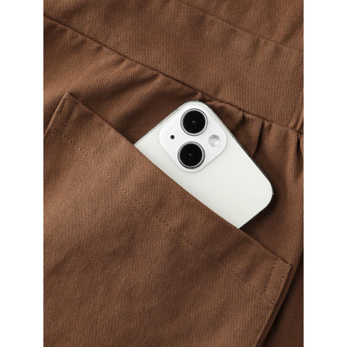 Plus Size Yellowishbrown Adjustable Overall Strap Wide-Leg Jumpsuit Women Leisure Sleeveless Non Casual Loose Jumpsuits BloomChic 28/5X Product Image