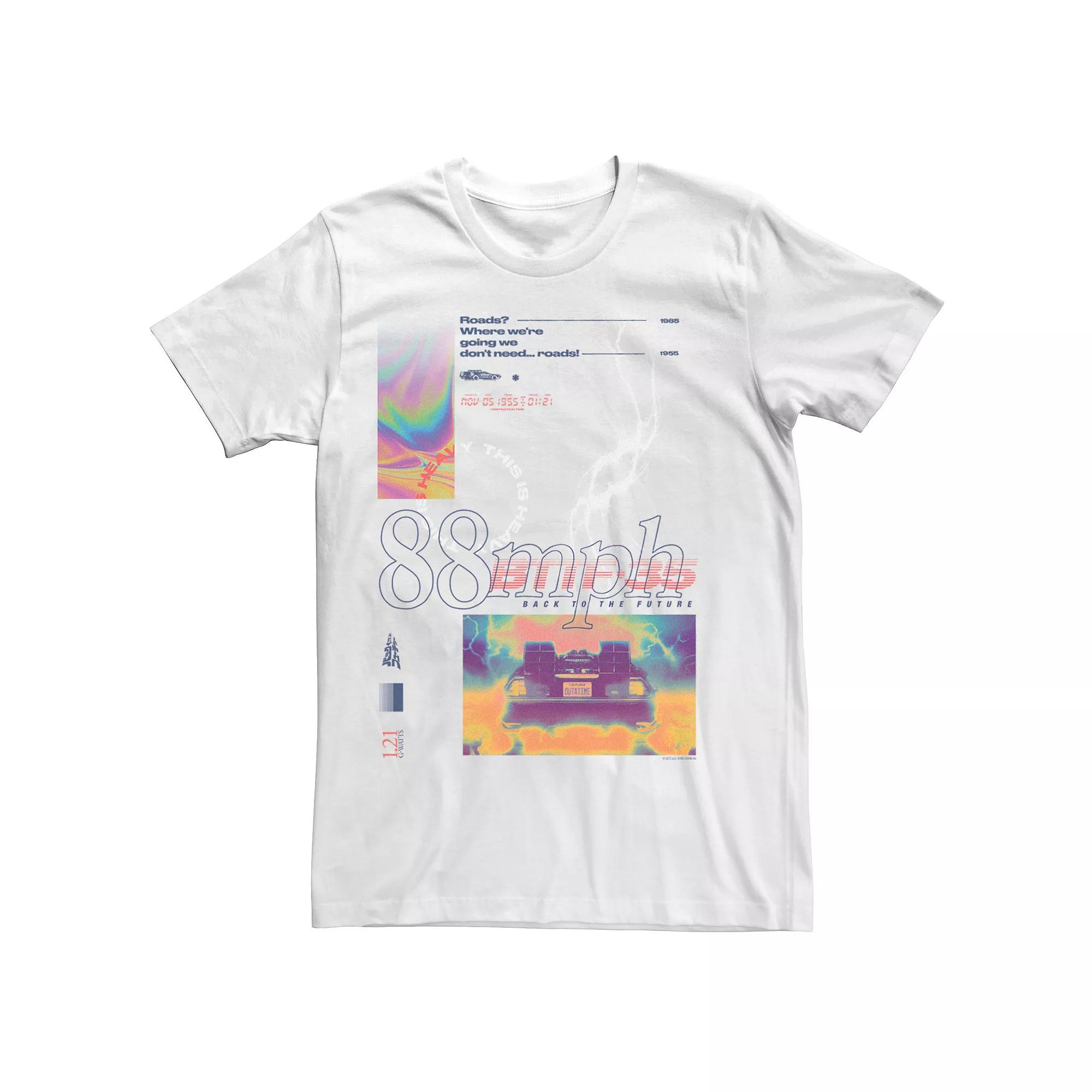 Men's Back To The Future Poster Colorful Mashup Tee,  Product Image