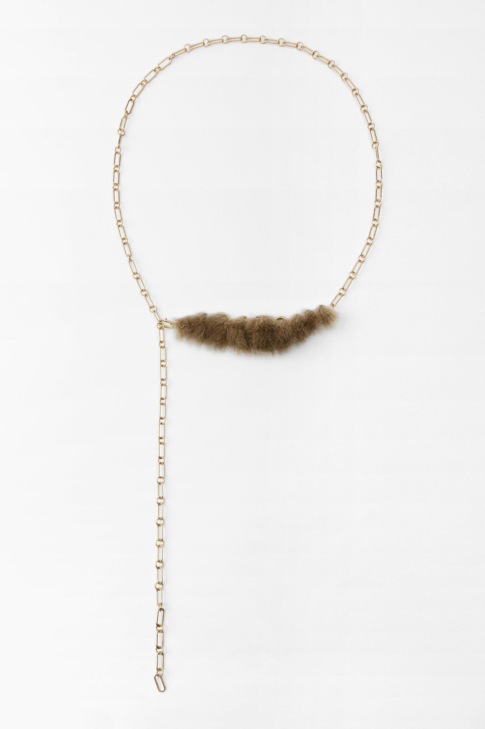 FAUX FUR BELT WITH CHAIN DETAIL LIMITED EDITION Product Image